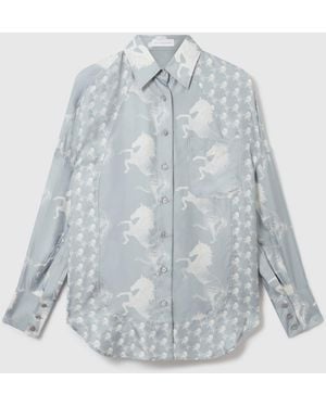Stella McCartney Horse Print Silk Shirt - Blue