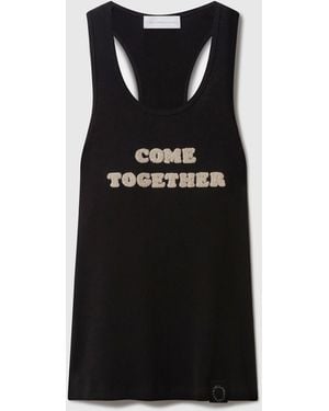 Stella McCartney Come Together Slogan Tank Top - Black