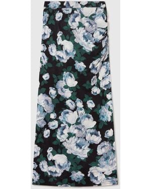 Stella McCartney Floral Mesh Midi Skirt - Blue