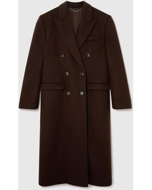 Stella McCartney Double-breasted Brushed Wool Coat - Brown