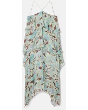 Stella McCartney Lady Garden Print Silk Chiffon Halterneck Dress - Multicolour