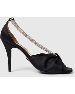 Stella McCartney Knotted Satin Sandals - Black