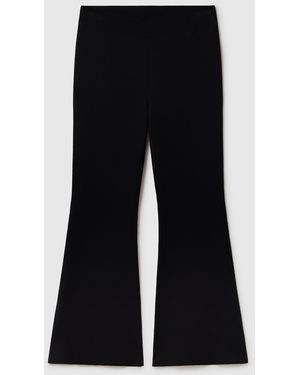 Stella McCartney Compact Knit Flared Trousers - Black