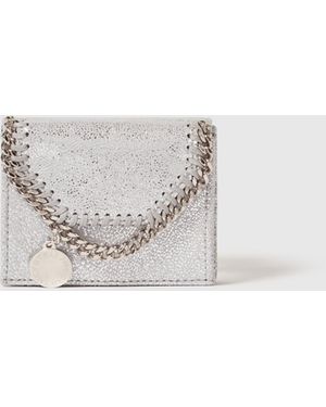 Stella McCartney Falabella Metallic Tri-fold Wallet - White
