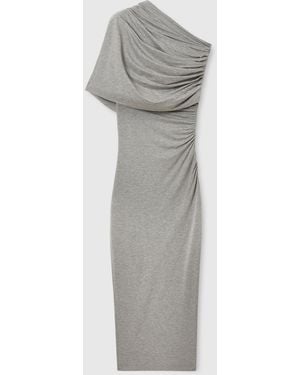 Stella McCartney One Shoulder Twisted Wrap Dress - Grey