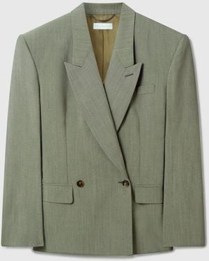 Stella McCartney Tropical Double-Breasted Waisted Jacket - Green