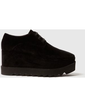 Stella McCartney Elyse Velvet Platform Shoes - Black