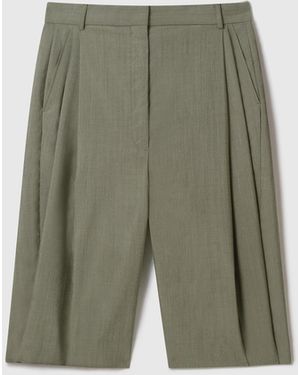 Stella McCartney Tropical Wide-Leg Bermuda Shorts - Green