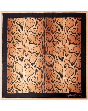 Stella McCartney Cloud Leopard Print Square Scarf - Metallic
