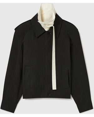 Stella McCartney Washed Cotton Double-layer Jacket - Black