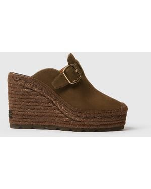 Stella McCartney Gaia Suede Clogs - Brown