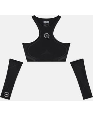 Stella McCartney Truepace Running Crop Top With Arm Guards - White