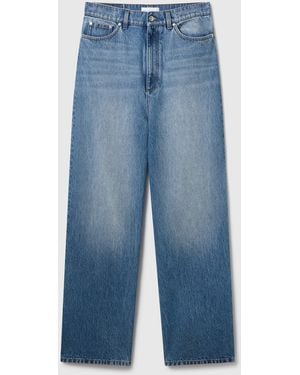 Stella McCartney Faded Wide-Leg High-Rise Denim Jeans - Blue