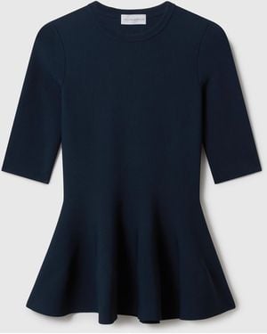 Stella McCartney Compact Knit Peplum Top - Blue