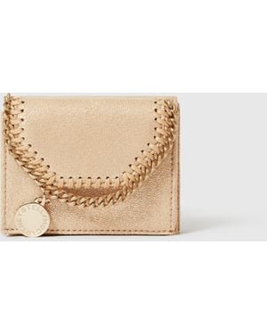 Stella McCartney Falabella Metallic Tri-fold Wallet - Natural