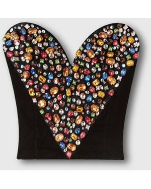 Stella McCartney Embellished Heart Bustier Top - Black