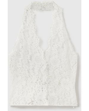 Stella McCartney Halterneck Lace Top - White