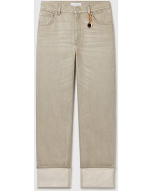 Stella McCartney Straight Turn-Up Jeans - Natural