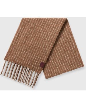 Stella McCartney Pinstripe Logo Scarf, One Size - Natural