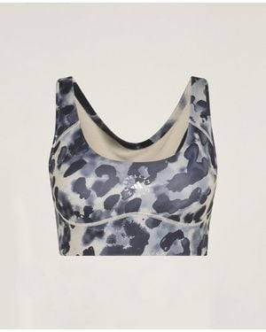 Stella McCartney Truepurpose Leopard Print Power Impact Training Bra - Grey