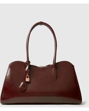 Stella McCartney Ryder Patent Open Tote Bag - Brown