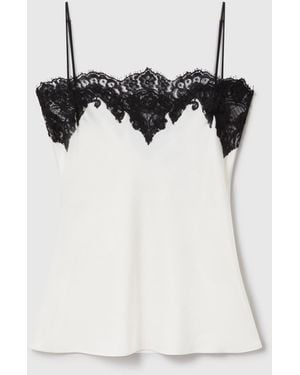 Stella McCartney Sleeveless Lace Satin Top - White