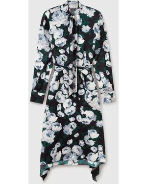 Stella McCartney Floral Long-Sleeve Mesh Midi Dress - White