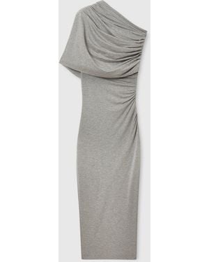 Stella McCartney One Shoulder Twisted Wrap Dress - Grey