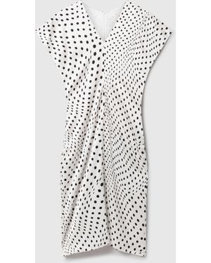 Stella McCartney Polka Dot V-Neck Midi Dress - White