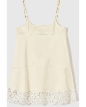 Stella McCartney Lace-Trim Satin Mini Dress - Natural