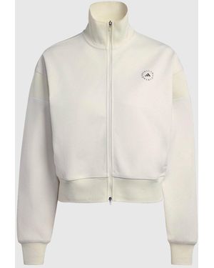Stella McCartney Logo Funnel-Neck Full-Zip Sweatshirt - White