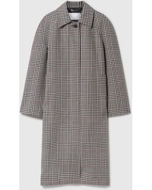 Stella McCartney Checked Belted Wool Coat - Grey