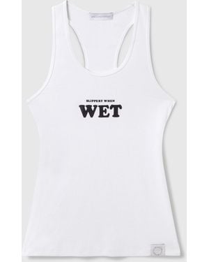 Stella McCartney Slippery When Wet Racerback Tank Top - White