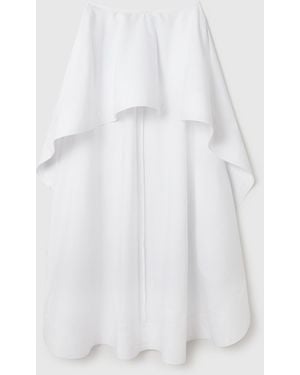 Stella McCartney Cotton Poplin Asymmetric Frill Skirt - White