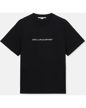 Stella McCartney Logo Oversized Cotton T-Shirt - Black