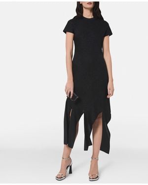 Stella McCartney Lurex Rib Knit Midi Dress - Black