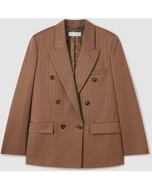 Stella McCartney Oversized Pinstripe Double-Breasted Blazer - Brown
