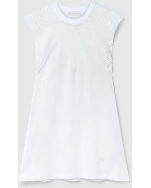 Stella McCartney Net Panel A-Line Mini Dress - White