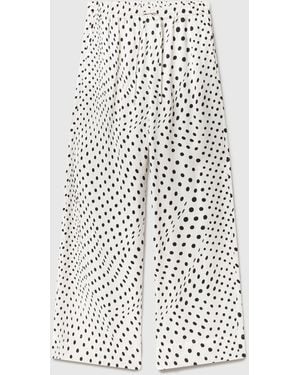 Stella McCartney Drawstring Viscose Trousers With Elasticated Waistband And Side Slit Pockets - White