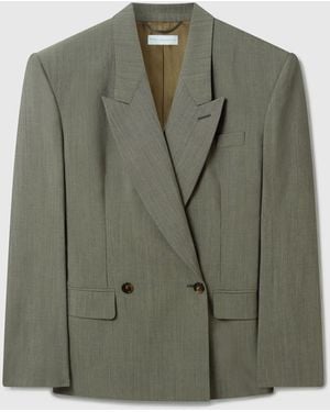 Stella McCartney Tropical Double-Breasted Waisted Jacket - Green