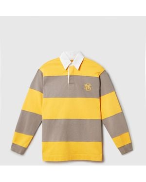Stella McCartney Smc Crest Striped Polo Shirt - Yellow
