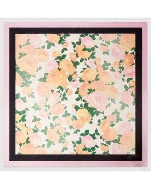 Stella McCartney Peony Print Square Scarf - Metallic