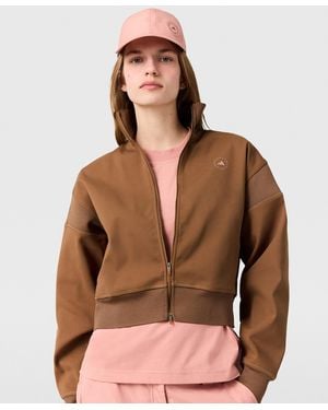 Stella McCartney Logo Funnel-neck Full-zip Sweatshirt - Brown