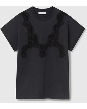Stella McCartney Lace Panel Jersey T-Shirt - Black
