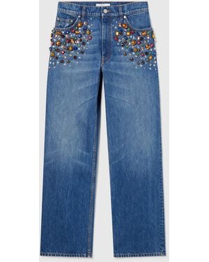 Stella McCartney Crystal-embellished Straight-leg Jeans - Blue