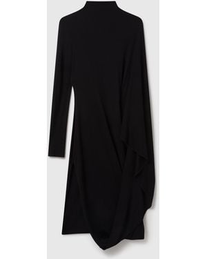 Stella McCartney Asymmetric Cape Midi Dress - Black