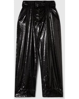 Stella McCartney Slouchy Panelled Velvet Trousers - Black