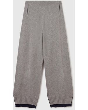 Stella McCartney Wide-Leg Contrast Panel Trousers - Grey