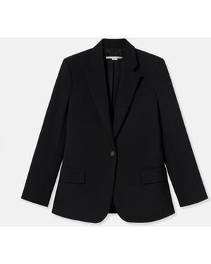 Stella McCartney Wool Flannel Slim Fit Boyfriend Blazer - Black