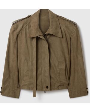 Stella McCartney Suede-effect Double-layer Jacket - Green